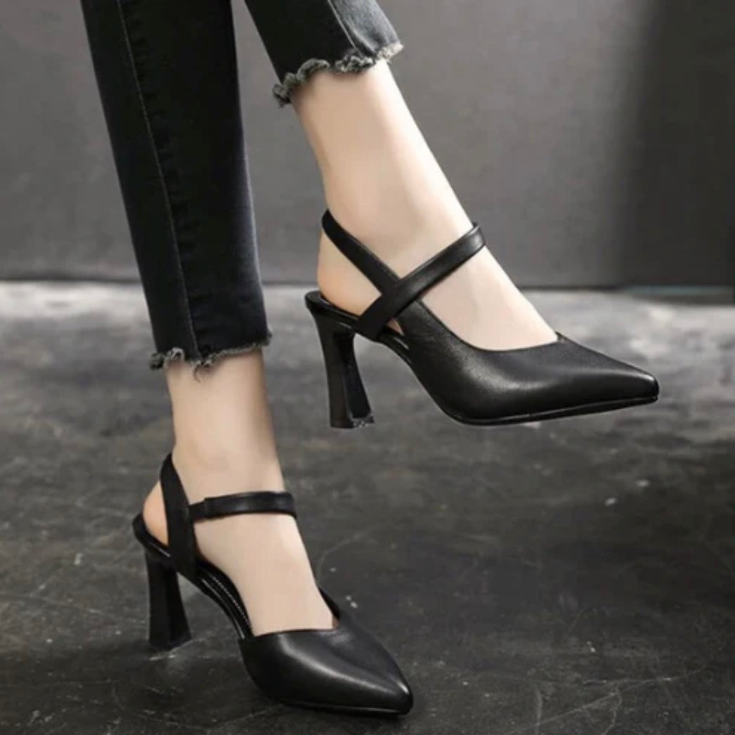 Scarpin de Couro Ortopédico - Confortável com Salto Bloco (Compre 1 e Leve 2)